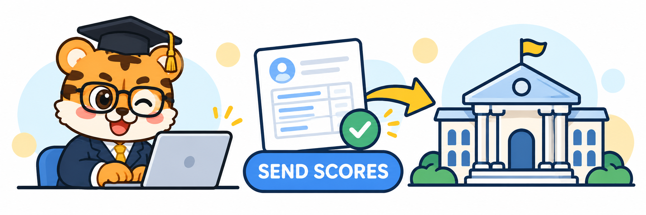 Save a score report or send it to an institution